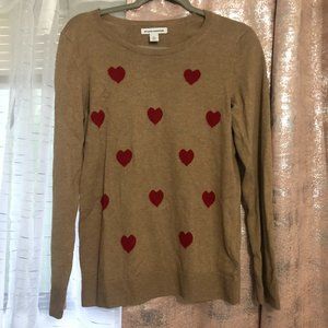 Medium Tan with Hearts Sweater